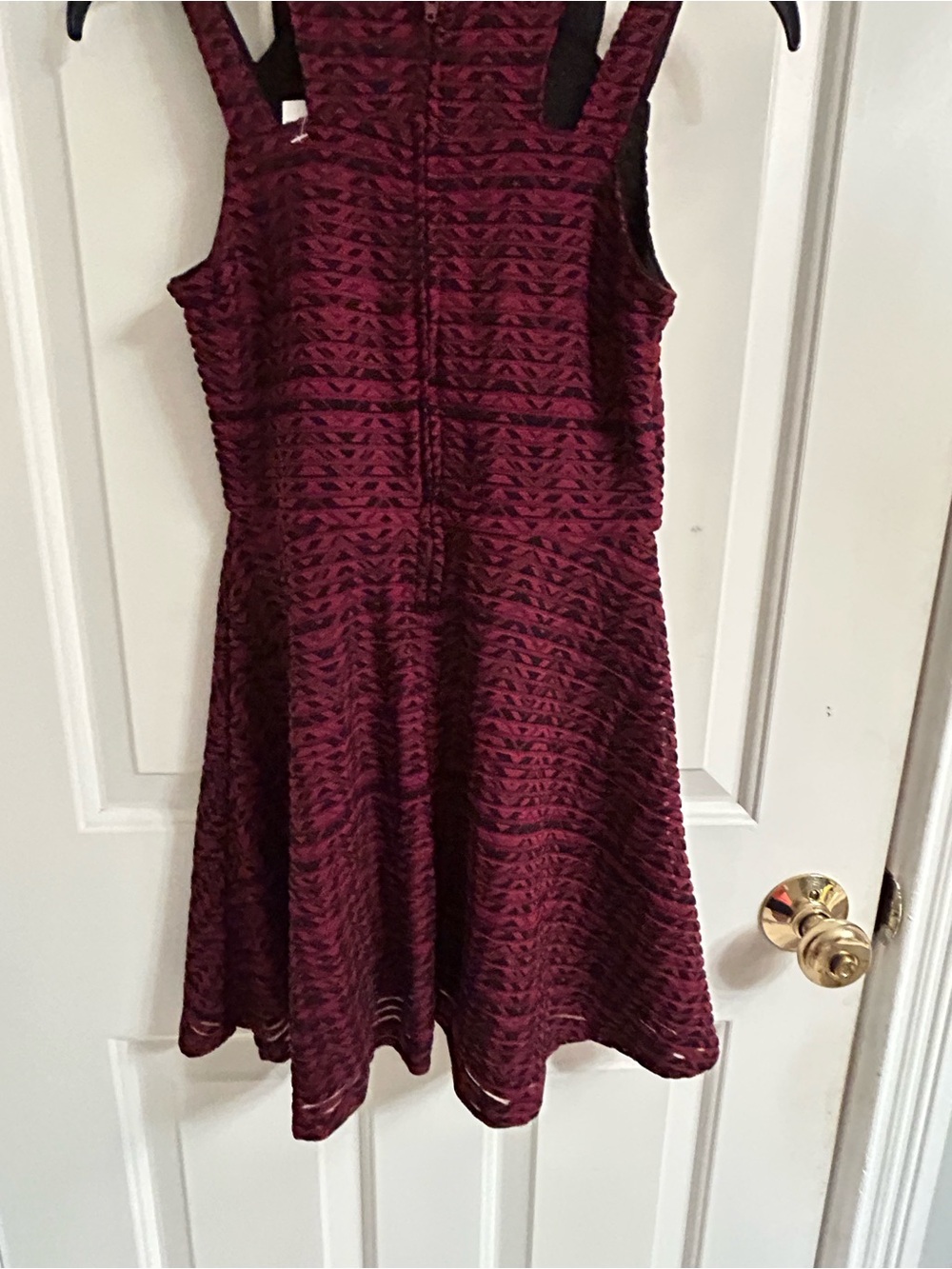 NWT-Girls The Children's Place Burgundy Textured Fit & Flare Dress - Picture 10 of 14